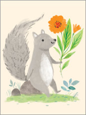 Gallery print  Squirrel with flowers - Kathryn Selbert