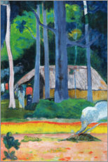 Muursticker  Hut in the Trees - Paul Gauguin