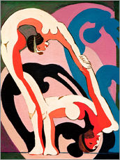 Muursticker  Acrobat pair - Sculpture - Ernst Ludwig Kirchner