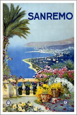 Muursticker  Sanremo, Italy - Vintage Travel Collection