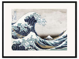 Ingelijste kunstdruk  De grote golf van Kanagawa - Katsushika Hokusai