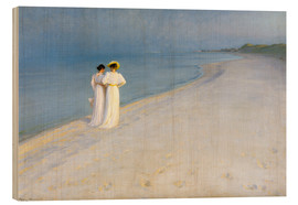 Hout print  Zomeravond aan het Zuidstrand van Skagen - Peder Severin Krøyer