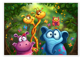Poster Jungle animals