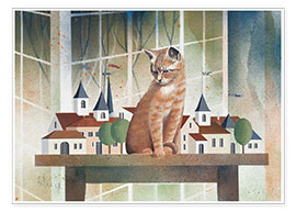 Premium poster  View of the cat - Franz Heigl