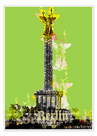 Premium poster Berlin Victory Column (on Green)