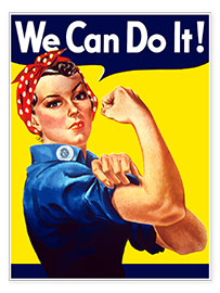 Poster  Rosie The Riveter vintage war poster from World War Two - John Parrot