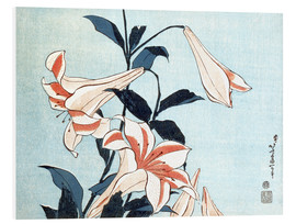 PVC print  Trumpet lilies - Katsushika Hokusai