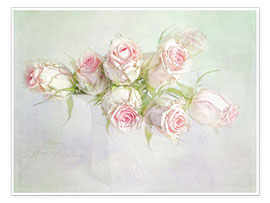 Poster  pretty pink roses - Lizzy Pe
