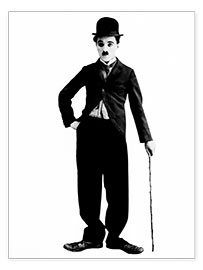 Premium poster Charlie Chaplin met wandelstok