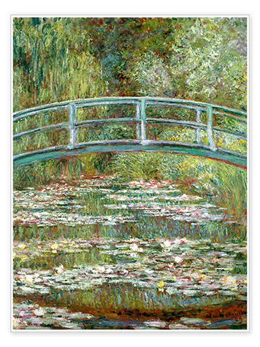 Poster Bridge Over a Pond of Water Lilies