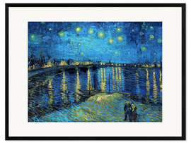 Ingelijste kunstdruk  Sterrennacht boven de Rhône - Vincent van Gogh