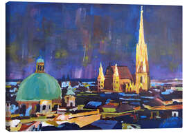 Canvas print  Vienna Skyline at Night with St Stephan - M. Bleichner