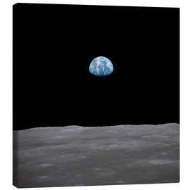 Canvas print  aarde komt boven de horizon van de maan op, Apollo 11 - NASA