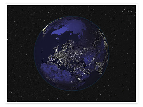 Premium poster Earth at night - Europe