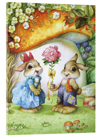 Acrylglas print  Rabbits and rose - Petar Meseldzija