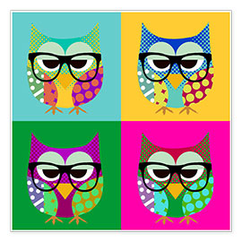Poster Pop Art Owls