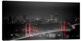 Canvas print  Bosporus-Bridge at night - color key red (Istanbul / Turkey) - gn fotografie