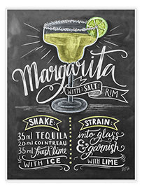 Poster  Margarita recept (Engels) - Lily &amp; Val