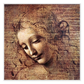 Premium poster  Het hoofd van een vrouw (La Scapigliata) - Leonardo da Vinci