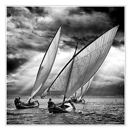 Poster  Sailboats and light - Angel Villalba