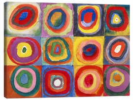Canvas print  Kleurenstudie, vierkanten met concentrische cirkels - Wassily Kandinsky