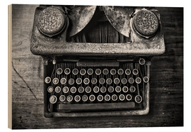 Hout print  Vintage Typewriter - Walter Quirtmair