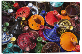 Canvas print  Colourful tajines, Essaouira, Atlantic coast, Morocco, North Africa, Africa - Stuart Black