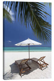 Canvas print  Lounge chairs on tropical beach - Sakis Papadopoulos