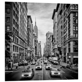 PVC print  NYC 5th Avenue Traffic Monochrome - Melanie Viola