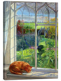 Canvas print  Cat in the window in summer - Timothy Easton