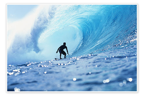 Premium poster Surfer in the pipeline Barrel
