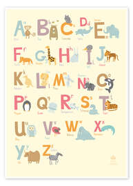 Premium poster Animal alphabet (German)
