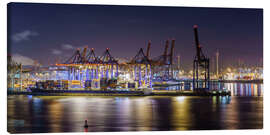 Canvas print  Night in the Hamburg harbor - Daniel Heine