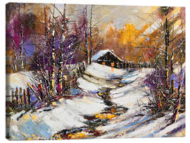 Canvas print  Stream in winter