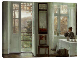 Canvas print  Woman of the artist at a window - Carl Holsøe