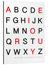 Aluminium print  Alphabet in black and red - Finlay and Noa