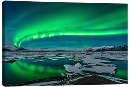 Canvas print  Aurora borealis, Jokulsarlon - John Davis