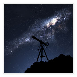 Poster  Silhouette of a Telescope
