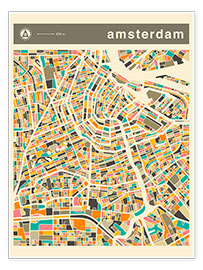 Premium poster AMSTERDAM MAP
