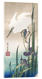 Acrylglas print  White heron and iris - Utagawa Hiroshige