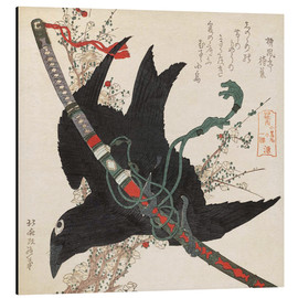 Aluminium print  The Little Raven with the Minamoto clan sword - Katsushika Hokusai