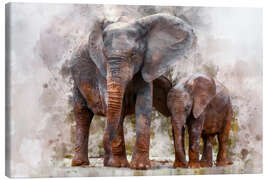 Canvas print  Elephants - Peter Roder