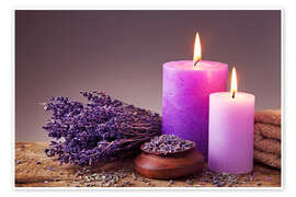 Premium poster  Spa still life with candles and lavender - Elena Schweitzer