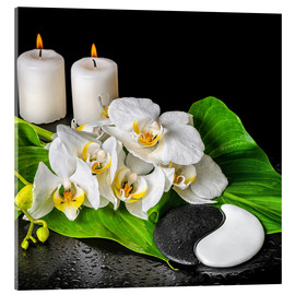 Acrylglas print  Spa concept with candles and orchids
