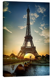 Canvas print  Eiffel Tower and Pont d'Iena on Seine in Paris