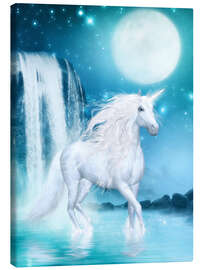 Canvas print  Unicorn - Waterfalls and Moon - Dolphins DreamDesign
