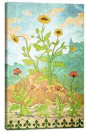 Canvas print  Sunflowers and Poppies - Paul Ranson