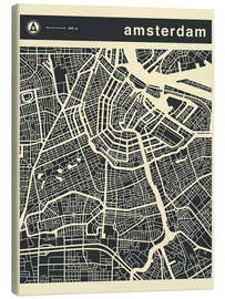 Canvas print  AMSTERDAM CITY MAP - Jazzberry Blue