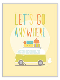 Poster  Let's go anywhere - Typobox
