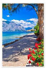 Premium poster Mooi uitzicht op het Gardameer, Italië